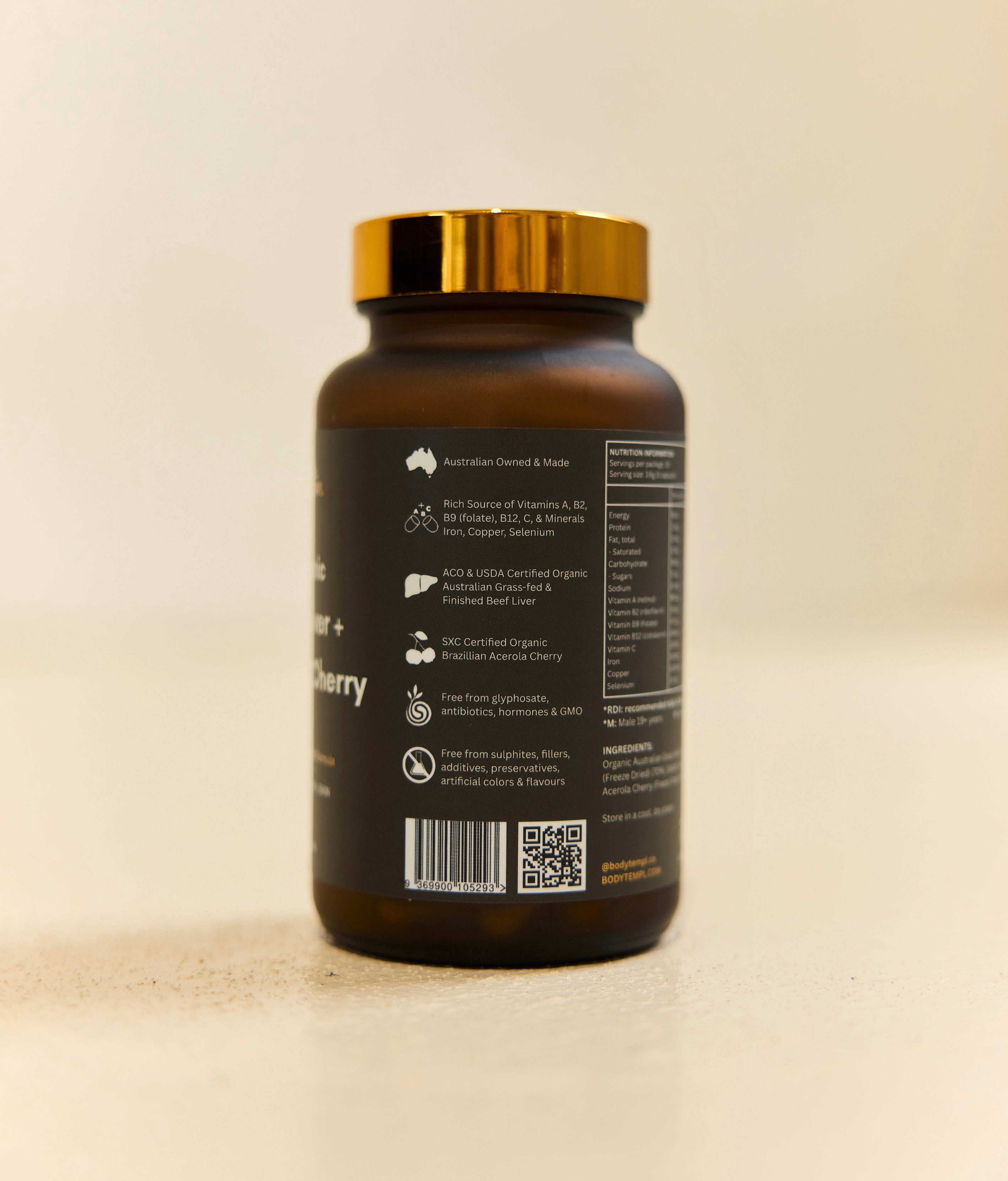 Organic Beef Liver & Acerola Cherry Whole food Supplement