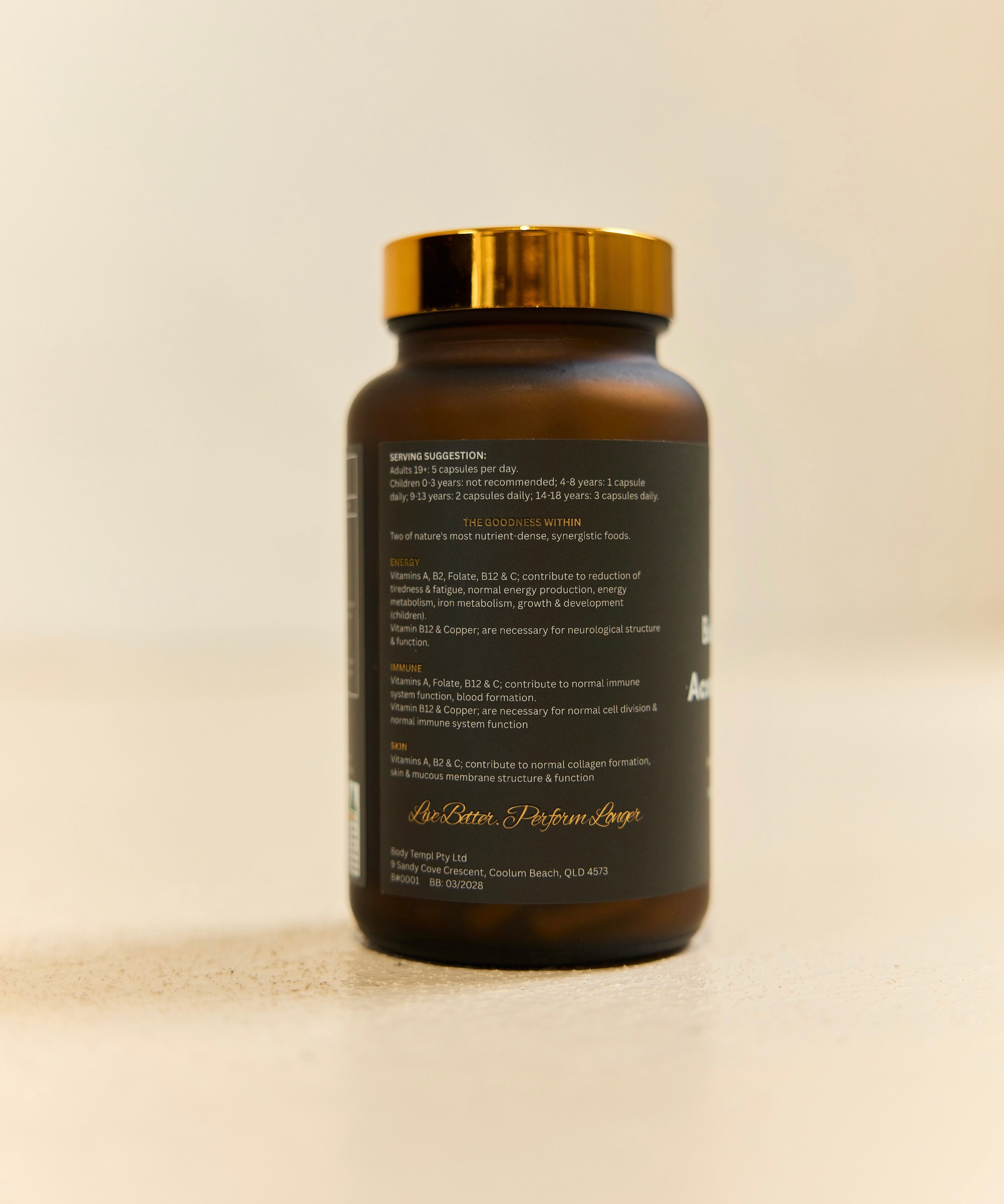 Organic Beef Liver & Acerola Cherry Whole food Supplement