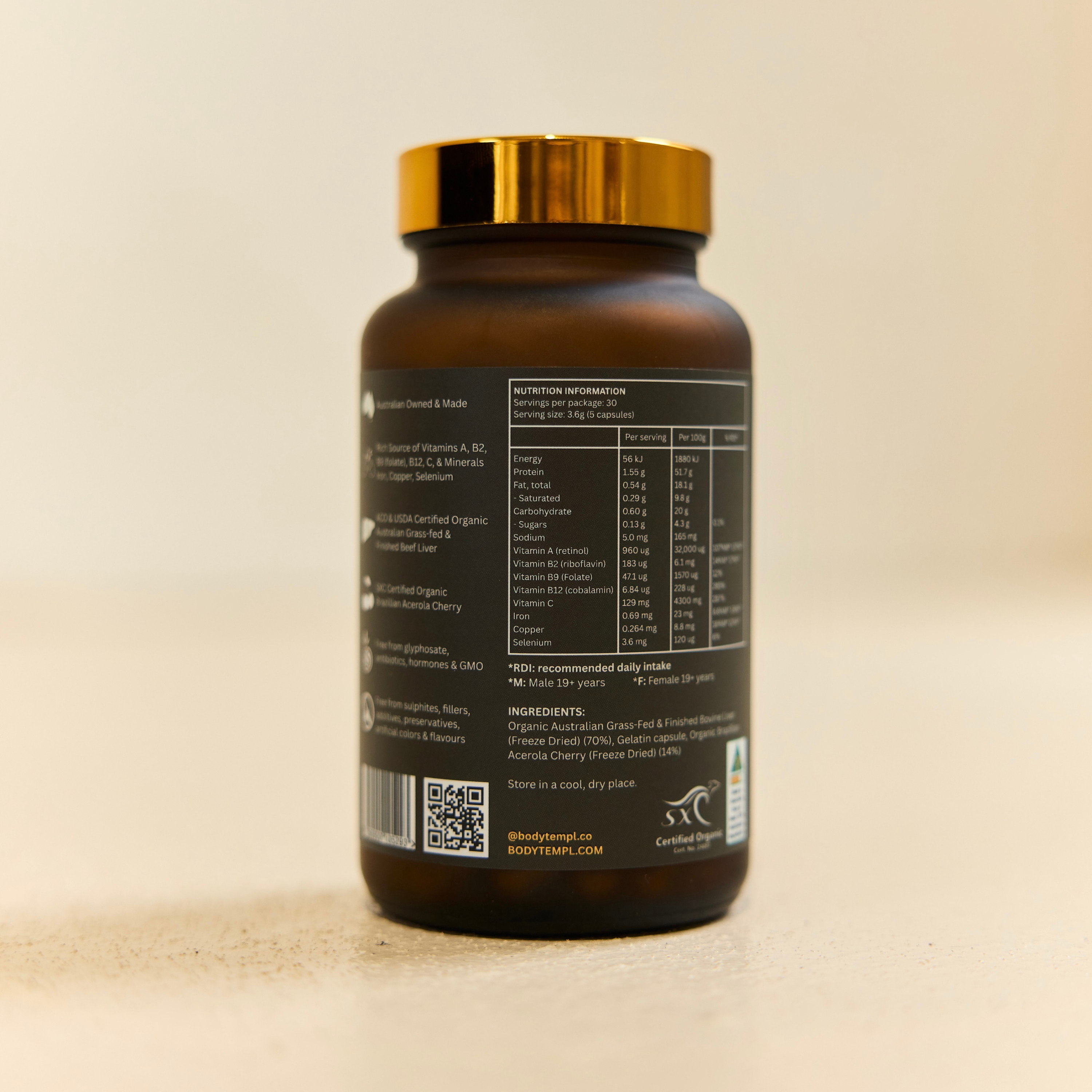 (COPY) Organic Beef Liver & Acerola Cherry Whole food Supplement